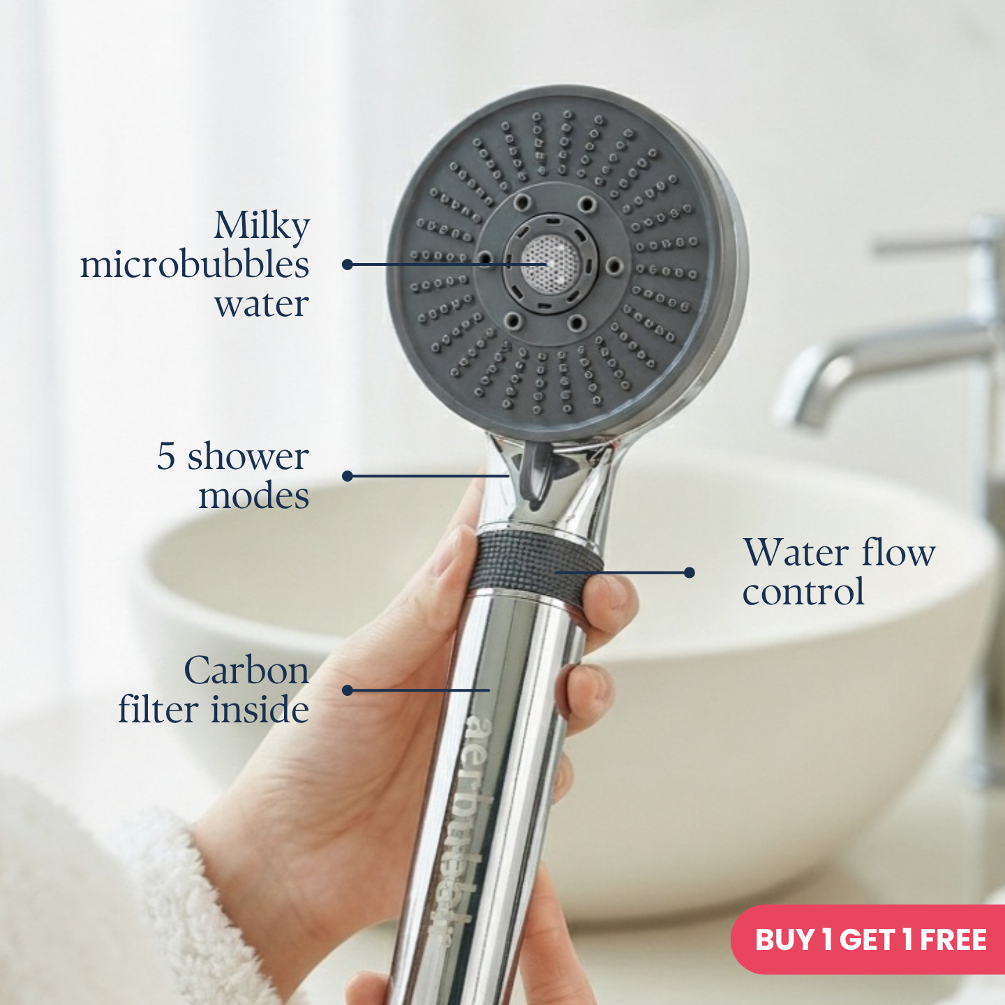 aerbubblr Microbubble Showerhead