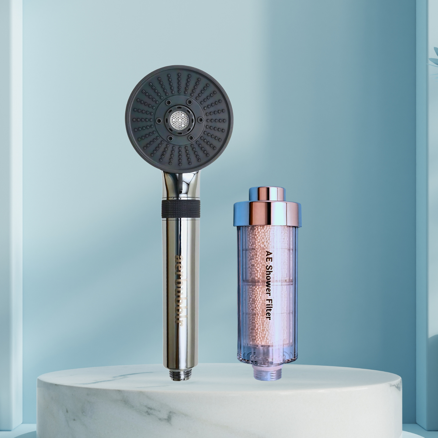 aerbubblr microbubble showerhead ae shower filter